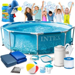Basen stelażowy 305x76 cm 16w1 INTEX 28208 + maszynka do baniek GRATIS