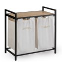 Kosz na pranie bieliznę dwukomorowy na stelażu 80 l Massido