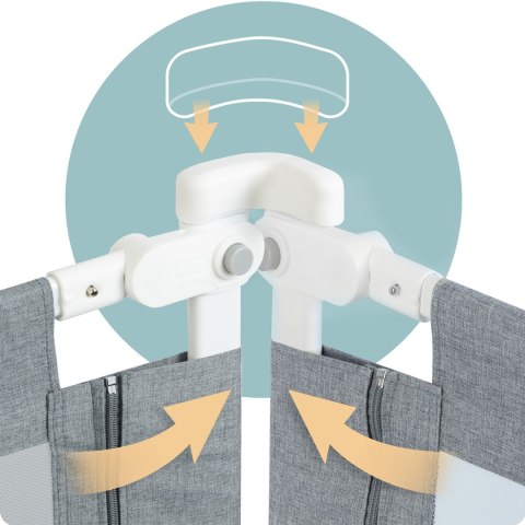 Barierka ochronna do łóżka zabezpieczająca bramka blokada 180 cm Nukido NK-227 szara