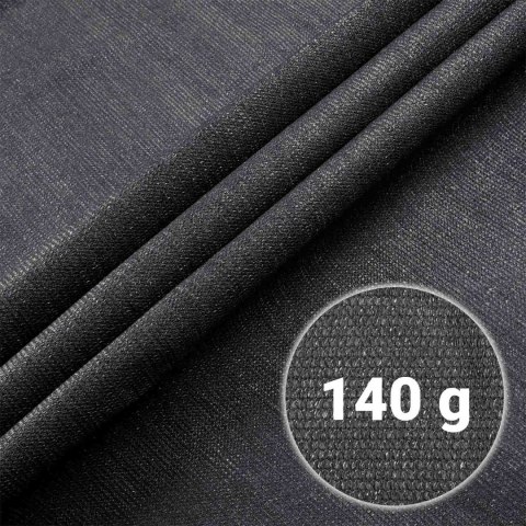Siatka cieniująca 1,5x50m 140g/m2 + 50 zacisków szara