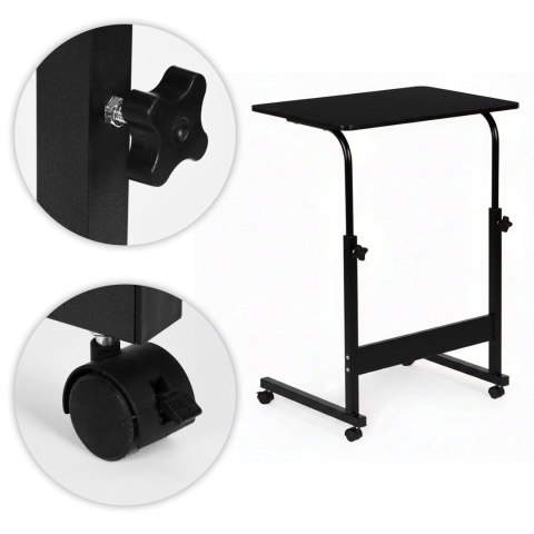 Mobilny stolik pod laptopa biurko dostawiane do fotela czarny ModernHome ModernHome