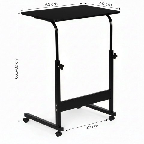 Mobilny stolik pod laptopa biurko dostawiane do fotela czarny ModernHome ModernHome