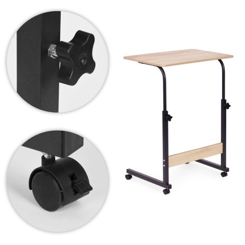 Mobilny stolik pod laptopa biurko dostawiane do fotela jasny dąb ModernHome ModernHome