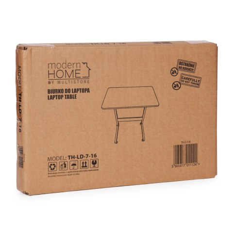 Mobilny stolik pod laptopa biurko dostawiane do fotela postarzany orzech ModernHome ModernHome