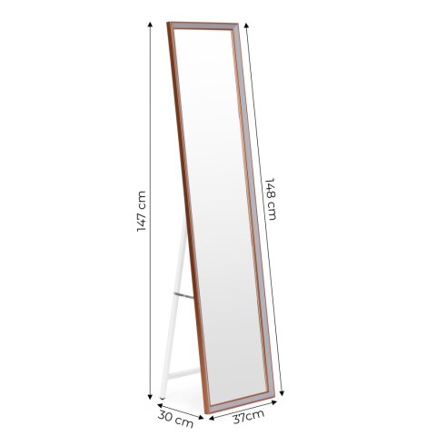 Duże lustro stojące 148 cm aluminowa rama rozstawiane ModernHome ModernHome