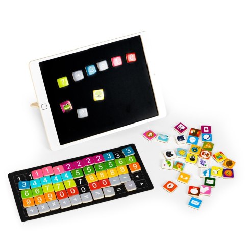 Drewniany tablet edukacyjny tablica magnetyczna kredowa ECOTOYS ECOTOYS