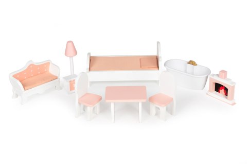 Duży domek dla lalek z kompletem mebelków ECOTOYS ECOTOYS