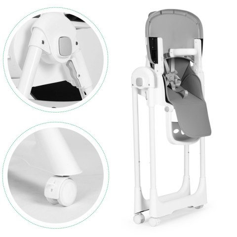 Krzesełko fotelik do karmienia regulacja wysokości ekoskóra pasy podwójna tacka ECOTOYS ECOTOYS