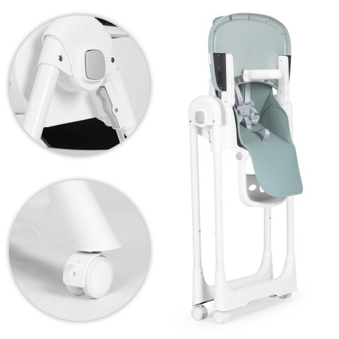 Krzesełko fotelik do karmienia regulacja wysokości ekoskóra pasy podwójna tacka ECOTOYS ECOTOYS