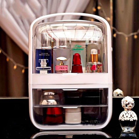 Organizer na kosmetyki skrzynka z szufladami - białe ModernHome