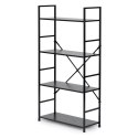 Regał drewniany szeroki 4 półki nowoczesny LOFT czarny ModernHome ModernHome