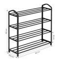 Regał na buty metalowy 4 półki 12 par butów czarny ModernHome ModernHome