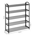 Regał na buty metalowy 5 półek 15 par butów czarny ModernHome ModernHome
