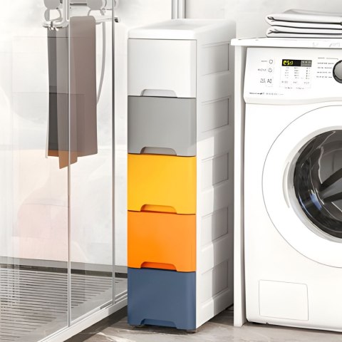 Regał z 5 wysuwanymi szufladami nogi z kółkami ModernHome ModernHome