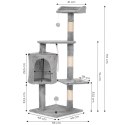 Drapak dla kota legowisko słupek wieża do drapania domek 110 cm szary Petsi PETSI