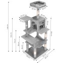 Drapak dla kota legowisko słupek wieża do drapania domek 146 cm szary Petsi PETSI