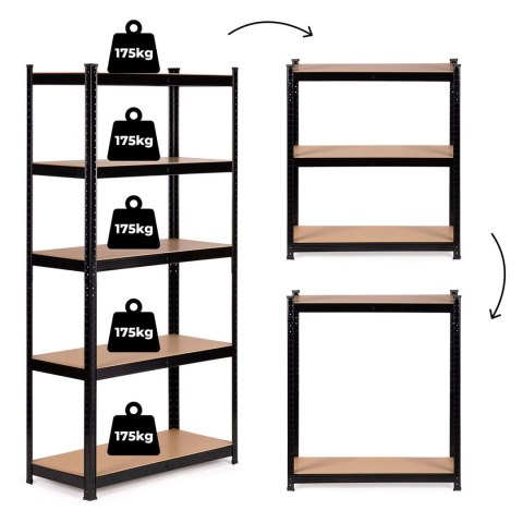 Regał metalowy magazynowy 180x90x40 cm do garażu piwnicy 5 półek 875 kg ModernHome ModernHome