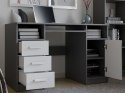 BIURKO DELTA ANTRACYT / BIAŁY 120 Cm 3 Szuflady Szafka Półki Do Biura Pokoju Na Laptop