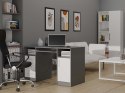 BIURKO DELTA ANTRACYT / BIAŁY 120 Cm 3 Szuflady Szafka Półki Do Biura Pokoju Na Laptop