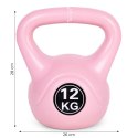 Kettlebell kettle 12 kg do ćwiczeń hantla kula odważnik obciążenie ciężar fitness różowy ModernHome ModernHome