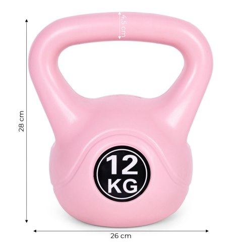 Kettlebell kettle 12 kg do ćwiczeń hantla kula odważnik obciążenie ciężar fitness różowy ModernHome ModernHome