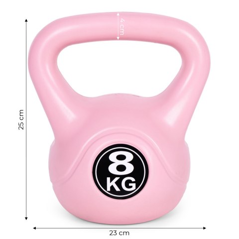 Kettlebell kettle 8 kg do ćwiczeń hantla kula odważnik obciążenie ciężar fitness różowy ModernHome ModernHome