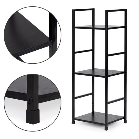 Regał drewniany nowoczesny metalowa rama LOFT 3 półki czarny ModernHome ModernHome