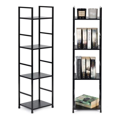 Regał drewniany nowoczesny metalowa rama LOFT 4 półki czarny ModernHome ModernHome