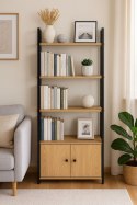 Regał loftowy industrialny z zamykaną szafką 4 półki ModernHome ModernHome