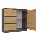 Komoda COSTA 1D3S/2D3S BA ANTRACYT DĄB ARTISAN