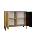 Komoda Front Ryflowany Szafka KAMARO 2D Slim / Gładki DĄB ARTISAN Lamele
