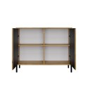 Komoda KAMARO 2D SLIM DĄB ARTISAN Lamele Front Ryflowany