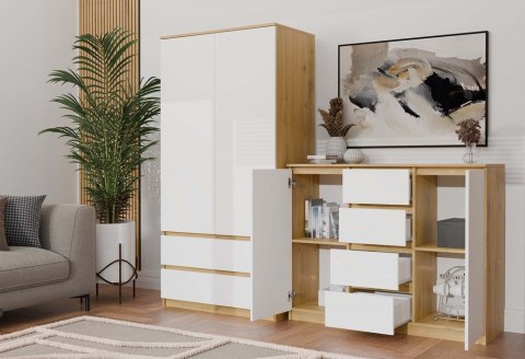 Komoda Malwa 2D4S 120 DĄB ARTISAN BIEL