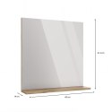 LUSTRO ŁAZIENKOWE Z PÓŁKĄ TIGO 60x61,5 CM DĄB EVOKE DO ŁAZIENKI PRZEDPOKOJU