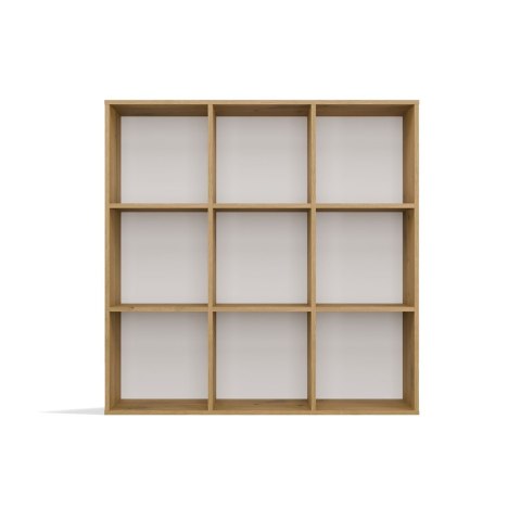 REGAŁ MALAX 3x3 H DĄB ARTISAN ZABUDOWANY TYŁ HDF PÓŁKI 110x110 CM