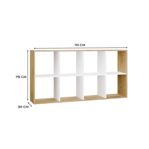 Regał Malax 2X4 DĄB ARTISAN BIEL