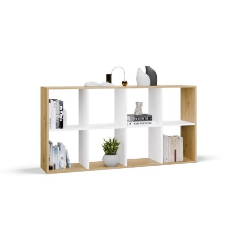 Regał Malax 2X4 DĄB ARTISAN BIEL