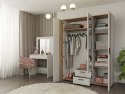 SZAFA AVA 150 CM LUSTRO 2 SZUFLADY RYFLOWANY FRONT DĄB EVOKE KASZMIR BEŻ