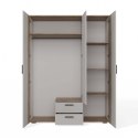 SZAFA AVA 150 CM LUSTRO 2 SZUFLADY RYFLOWANY FRONT DĄB EVOKE KASZMIR BEŻ
