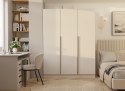 SZAFA SENSO 3D 150 CM 3 DRZWI ZŁOTE UCHWYTY DO SALONU SYPIALNI KASZMIR BEŻ