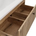 SZAFKA POD UMYWALKĘ TIGO 80 2S DĄB EVOKE 2 SZUFLADY RYFLOWANY FRONT WISZĄCA