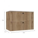 SZAFKA POD UMYWALKĘ TIGO 80 2S DĄB EVOKE RYFLOWANY FRONT + UMYWALKA