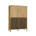 Witryna KAMARO 4DK SLIM/GŁADKI DĄB ARTISAN 4 Drzwi Lamele Front Ryflowany + Klasyczny