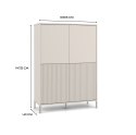 Witryna KAMARO 4DK SLIM/GŁADKI KASZMIR 4 Drzwi Lamele Front Ryflowany + Klasyczny