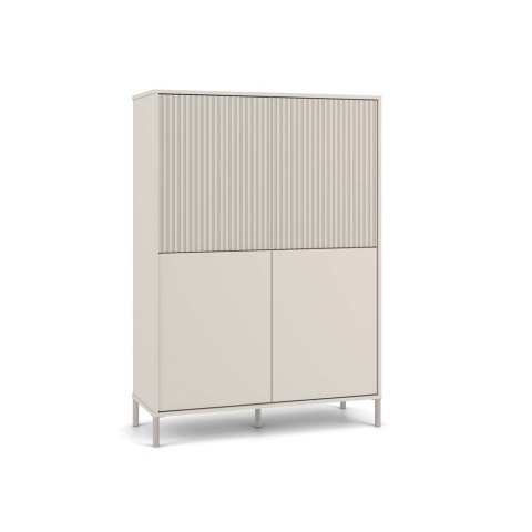 Witryna KAMARO 4DK SLIM/GŁADKI KASZMIR 4 Drzwi Lamele Front Ryflowany + Klasyczny