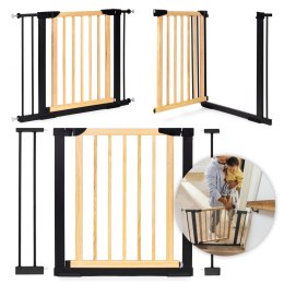 Bramka barierka zabezpieczająca 74-100 cm na schody i drzwi metal drewno dodatkowe panele ECOTOYS