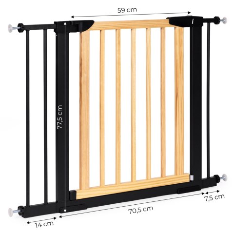 Bramka barierka zabezpieczająca 74-100 cm na schody i drzwi metal drewno dodatkowe panele ECOTOYS