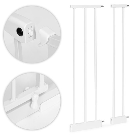Bramka barierka zabezpieczająca 74-105 cm na schody i drzwi stal dodatkowe panele biała ECOTOYS ECOTOYS