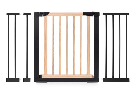 Bramka barierka zabezpieczająca 74-130 cm na schody i drzwi metal drewno dodatkowe panele ECOTOYS