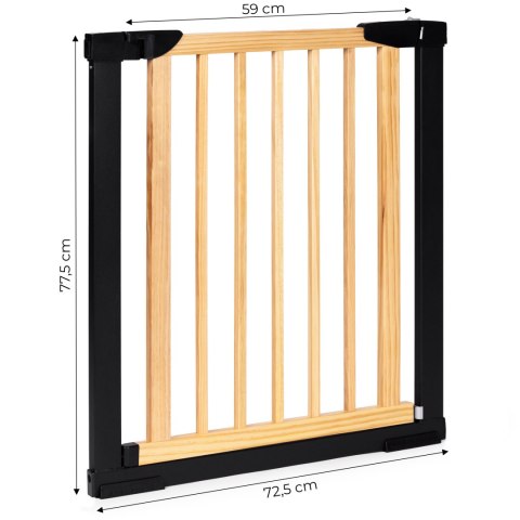 Bramka barierka zabezpieczająca 74-80 cm na schody i drzwi metal drewno ECOTOYS ECOTOYS